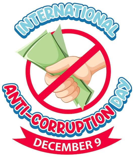 Bezpłatny wektor międzynarodowy grudniowy dzień walki z korupcją