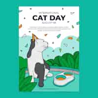 Bezpłatny wektor międzynarodowy plakat z okazji dnia kota