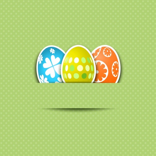 Bezpłatny wektor mieszkanie easter eggs z zielonym tłem