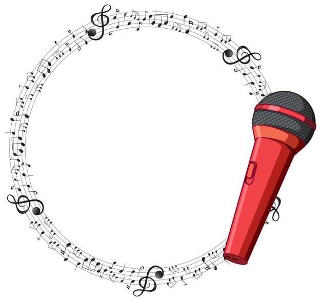 Mikrofon muzyczny z kręgiem nut