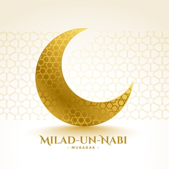 Milad un nabi mubarak złoty księżyc z życzeniami