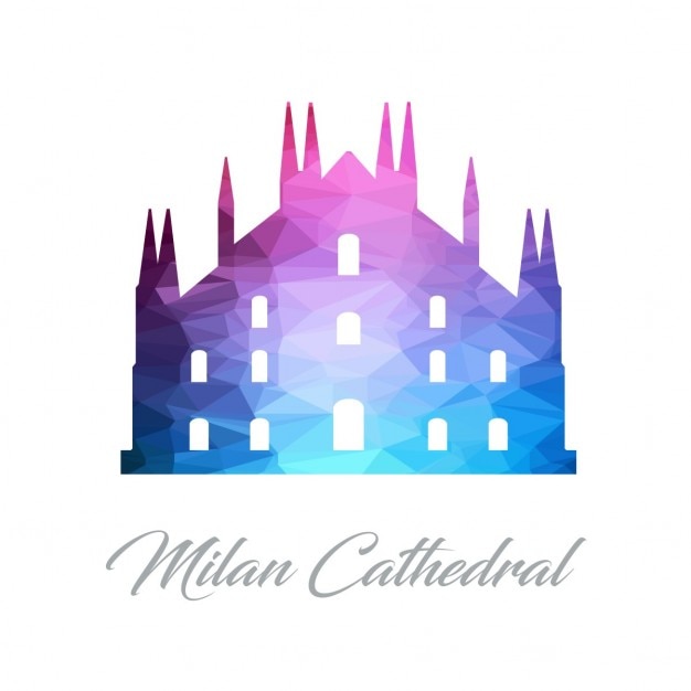 Bezpłatny wektor milan chthedral pomnik logo