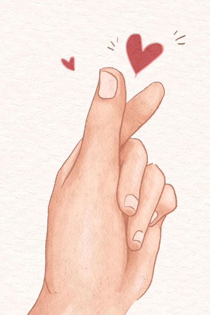 Mini serce ręka znak wektor ładny element projektu ręcznie rysowane ilustracja