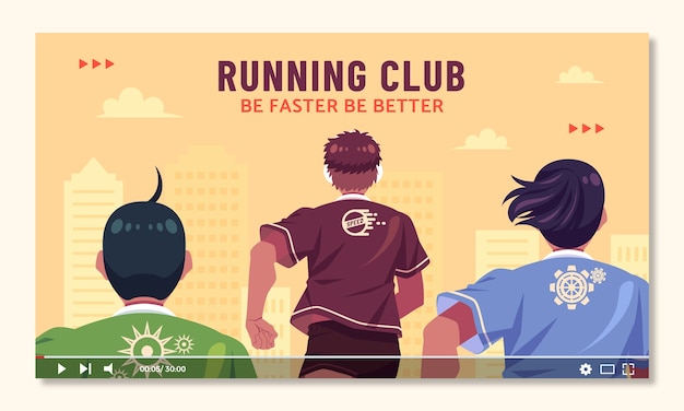 Bezpłatny wektor miniaturka klubu biegającego na youtube