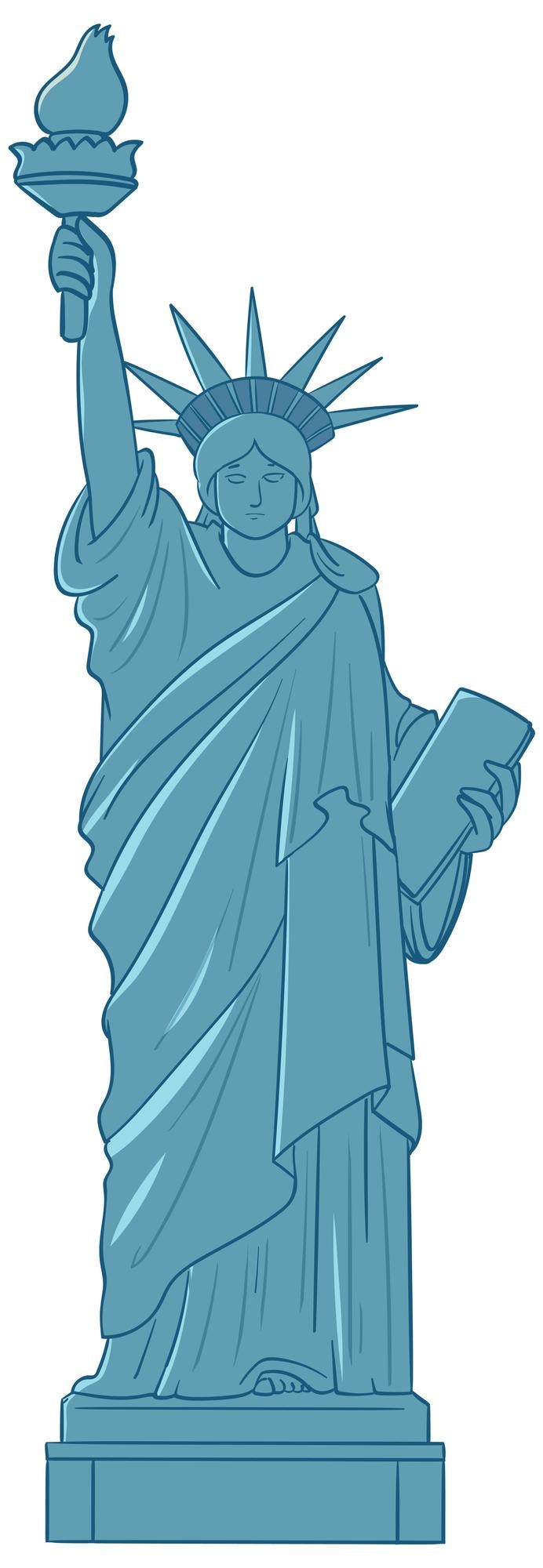 Bezpłatny plik Wektor minimalistyczna ilustracja wektorowa statuy wolności