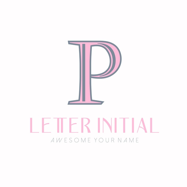 Bezpłatny wektor minimalistyczna litera p inicjały logo dla osobistej marki lub firmy