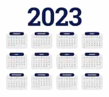 Bezpłatny wektor minimalistyczny kalendarz stron 2023 na nowy rok