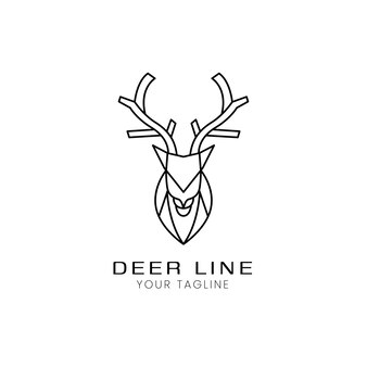 Minimalistyczny projekt logo jelenia linii