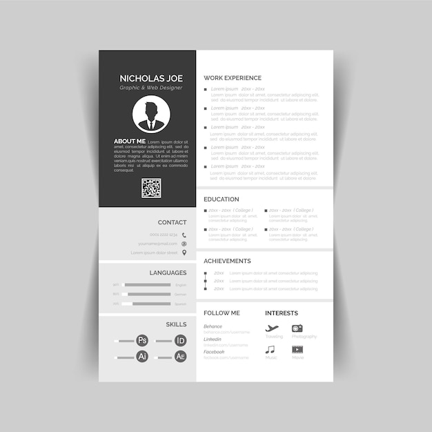 Minimalistyczny szablon CV