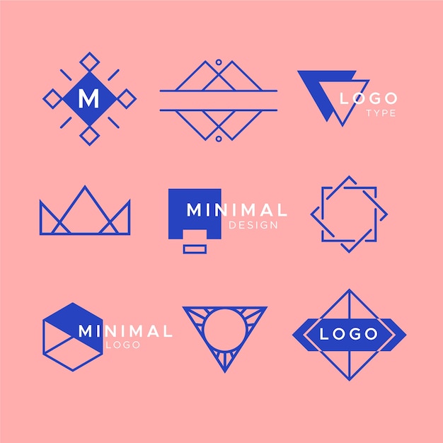 Bezpłatny wektor minimalna kolekcja elementów logo w dwóch kolorach