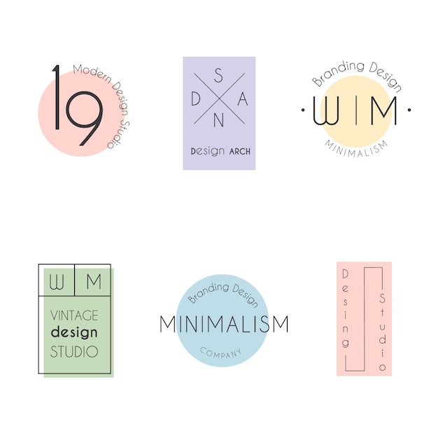 Minimalna Kolekcja Logo W Pastelowych Kolorach