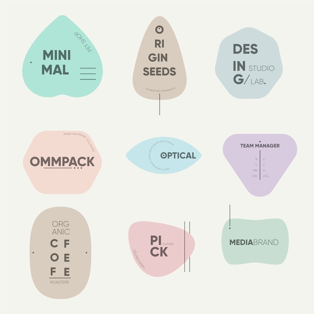 Minimalna kolekcja logo w pastelowych kolorach
