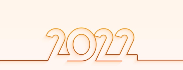 Bezpłatny wektor minimalny elegancki projekt banera noworocznego w stylu linii 2022
