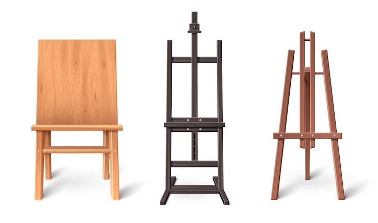 Bezpłatny plik Wektor mockup ramy stojaka easel do malowania wektorów
