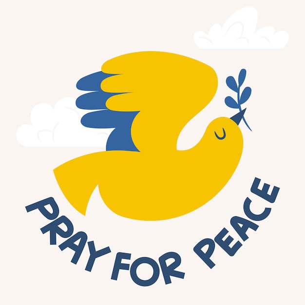 Módlcie Się O Pokój Na Ukrainie Wojna Z Gołębiem Darmowych Wektorów