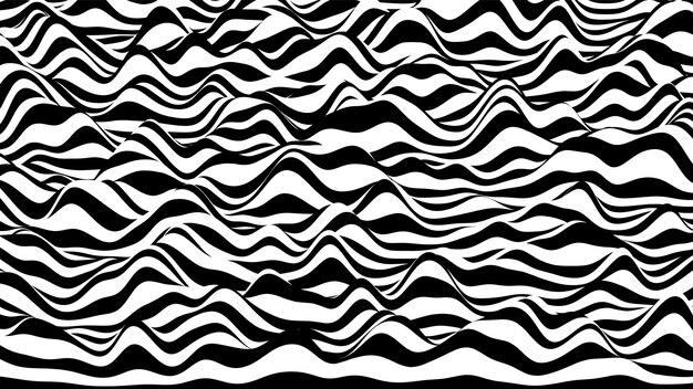 Modne 3D zebra w czarno-białe paski zniekształcone tło