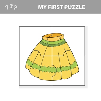 Moja pierwsza układanka ze spódniczką z kreskówek łatwa gra dla dzieci arkusz edukacyjny