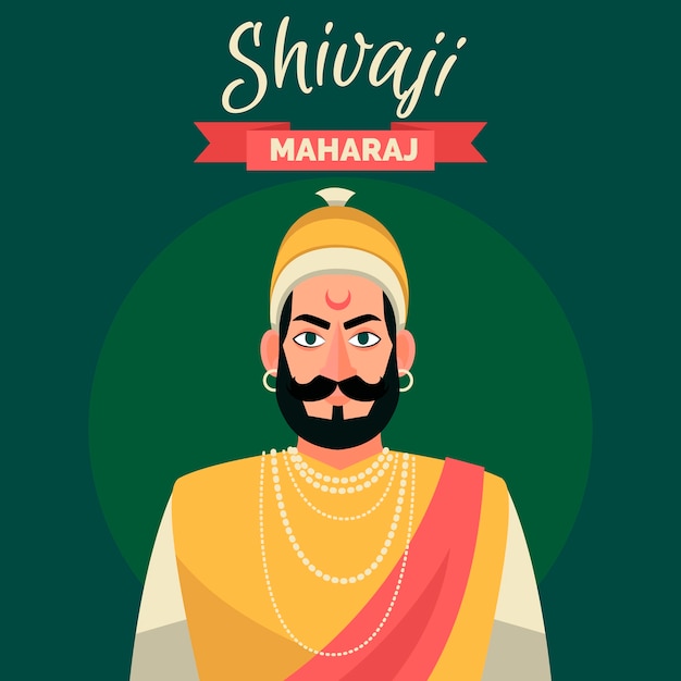 Bezpłatny wektor motyw ilustracyjny shivaji maharaj