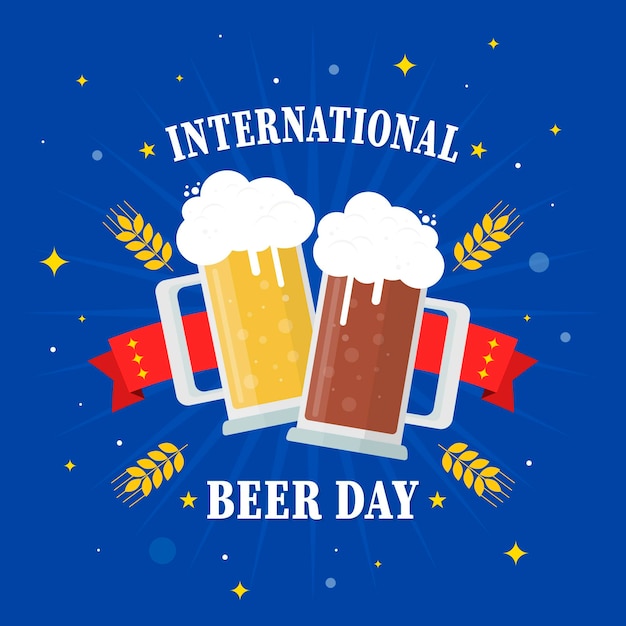 Bezpłatny wektor motyw międzynarodowego dnia piwa