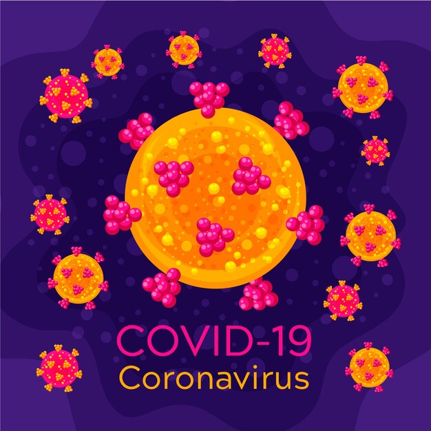 Bezpłatny wektor motyw szablonu logo coronavirus