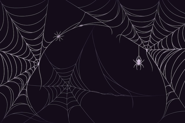 Bezpłatny wektor motyw tła pajęczyny halloween