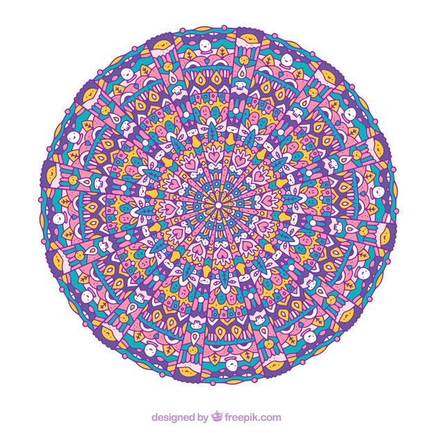 Multicolor izolowane mandala tła