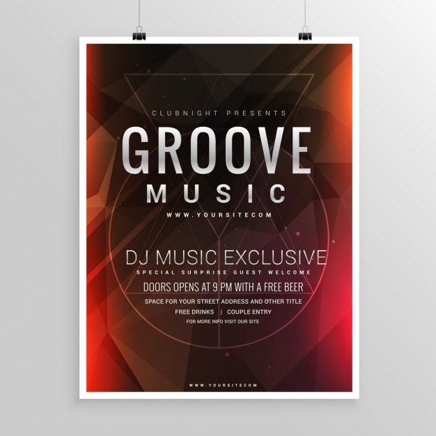 Music Party Flyer Template Plakat Zdarzenia