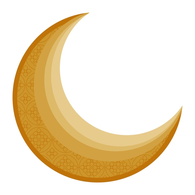 Bezpłatny wektor muzułmańska ikona złotego półksiężyca