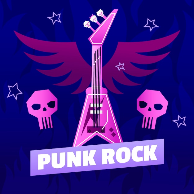 Muzyka gradientowa ilustracja punk rock