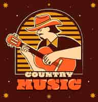 Bezpłatny wektor muzyka ręcznie rysowane ilustracji płaskiej muzyki country
