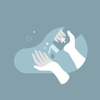 Bezpłatny wektor mycie rąk żelem dezynfekującym, aby zapobiec wektorowi koronawirusa
