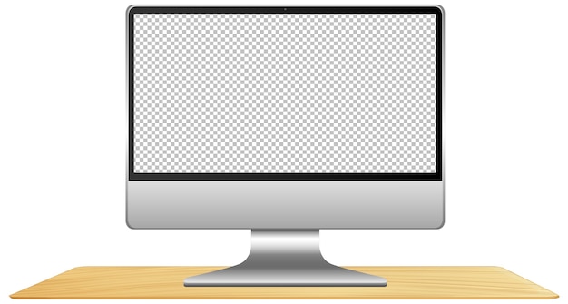 Bezpłatny wektor na białym tle komputer z pustym ekranem