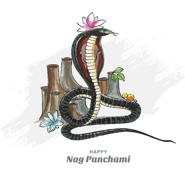 Naag panchami indyjski festiwal karty tło