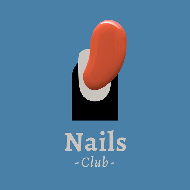 Nails club business logo wektor kreatywny kolor styl malowania