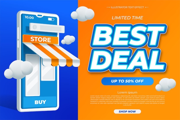 Najlepsza oferta. promocja szablonu banera sprzedaży