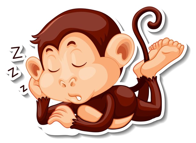 Naklejka z małpą śpiącą postacią z kreskówek