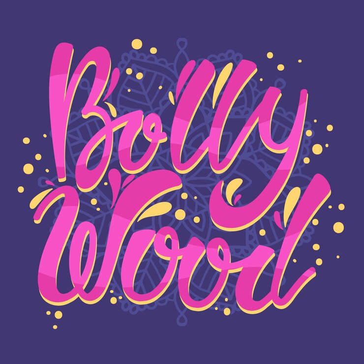 Bezpłatny plik Wektor napis bollywood z tłem mandali