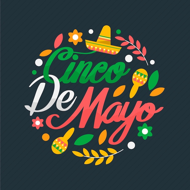 Bezpłatny wektor napis cinco de mayo