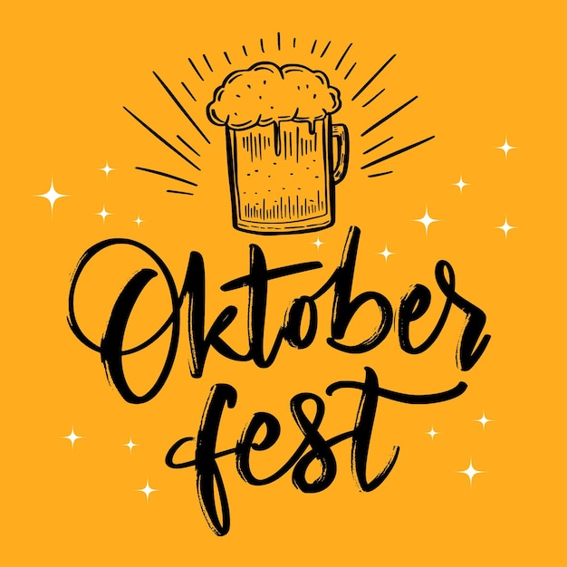 Bezpłatny wektor napis na festiwalu oktoberfest