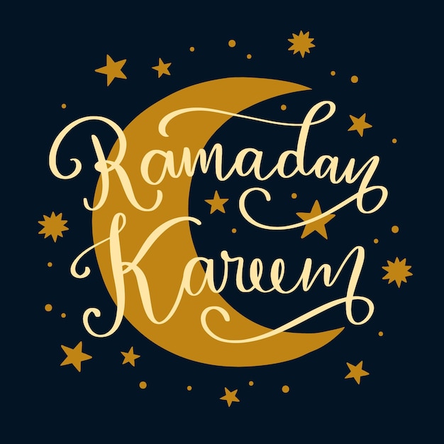 Bezpłatny wektor napis ramadan kareem