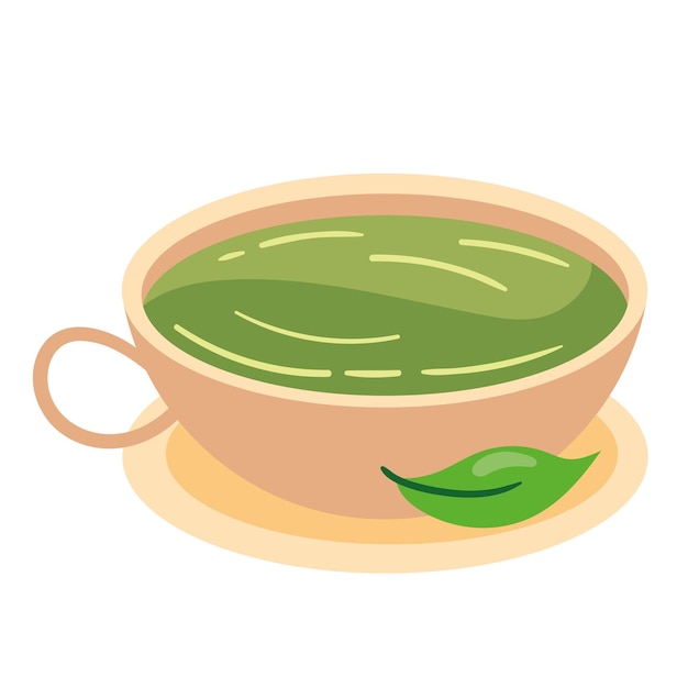 Bezpłatny wektor napój z zielonej herbaty