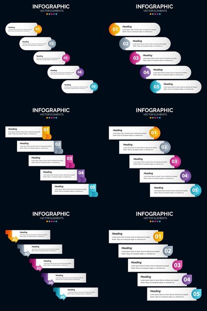 Bezpłatny wektor nasz pakiet infografik wektorowych sprawi, że twoja prezentacja biznesowa będzie się wyróżniać