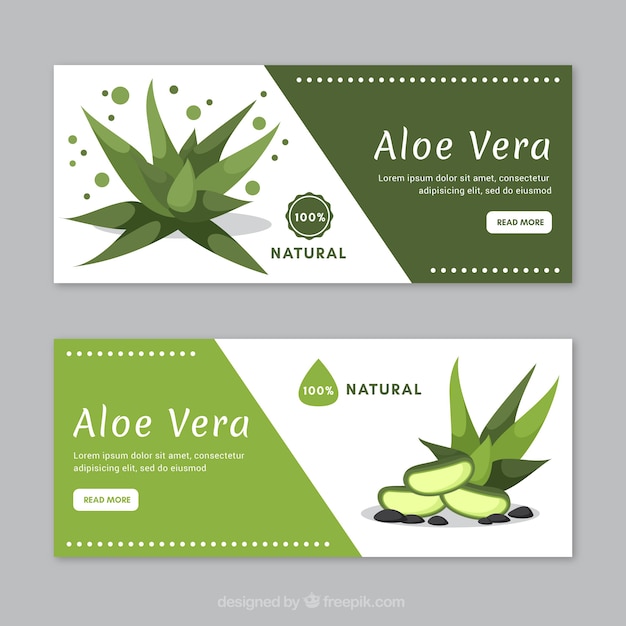 Bezpłatny wektor naturalny aloe vera banner