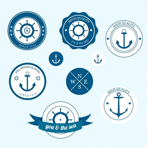 Bezpłatny wektor nautical etykiety