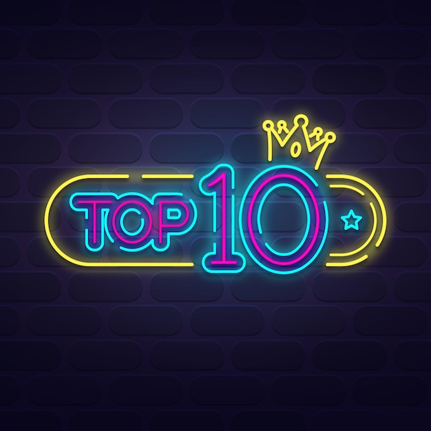 Neon Top 10 Szablonów Premium Wektorów