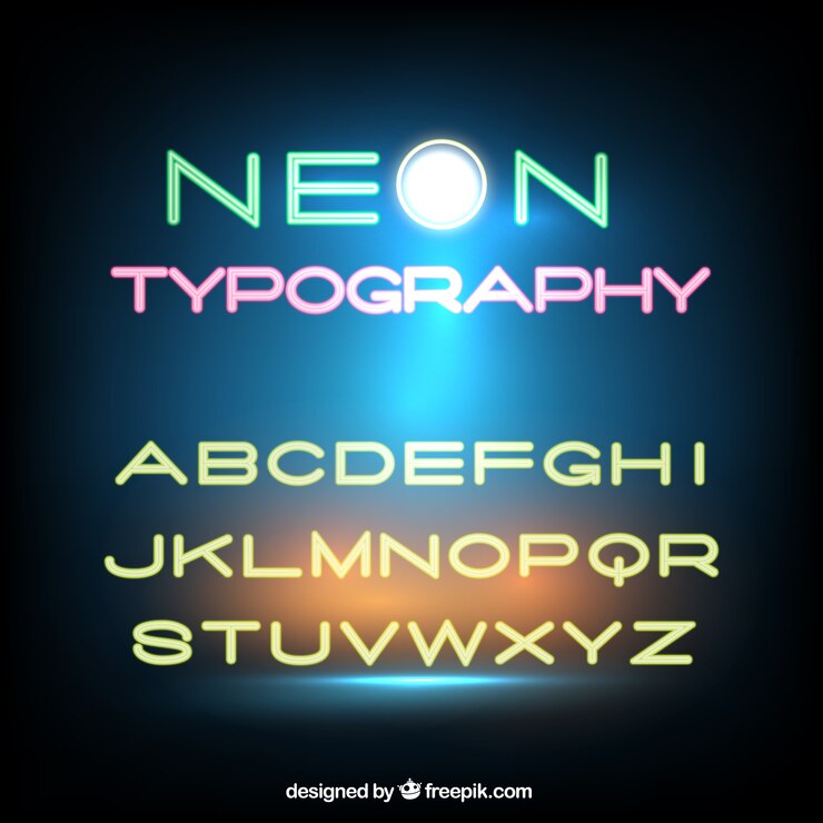 Bezpłatny plik Wektor neon typografii