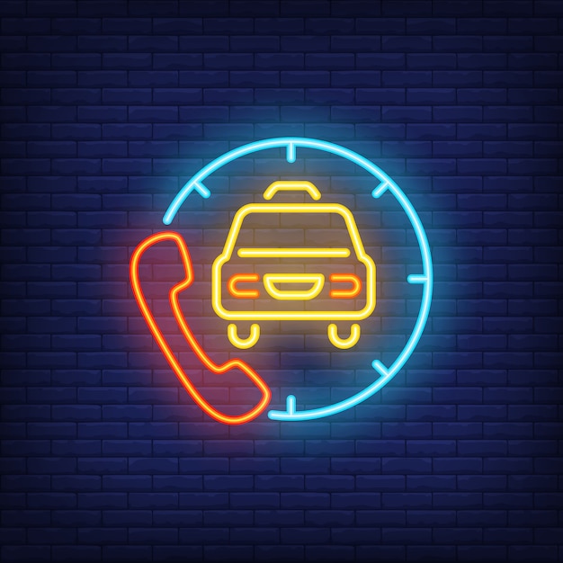 Neon Znak Usługi Taxi