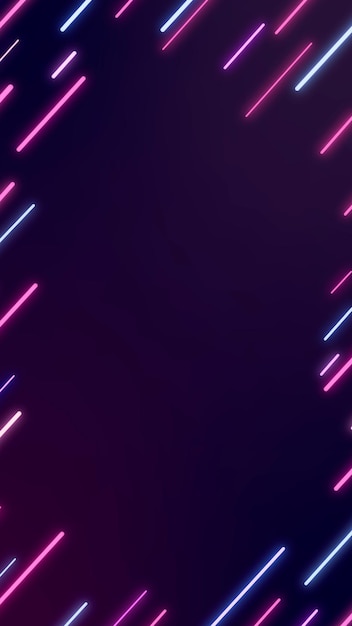 Bezpłatny wektor neonowa abstrakcyjna ramka na ciemnofioletowym wektorze tapety na telefon