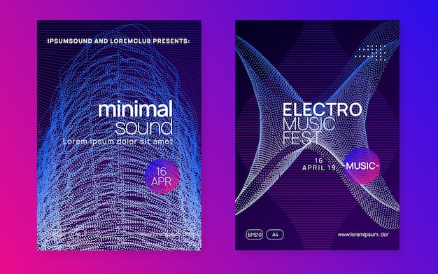 Neonowa ulotka klubowa Muzyka taneczna Electro Trance party dj Electroni