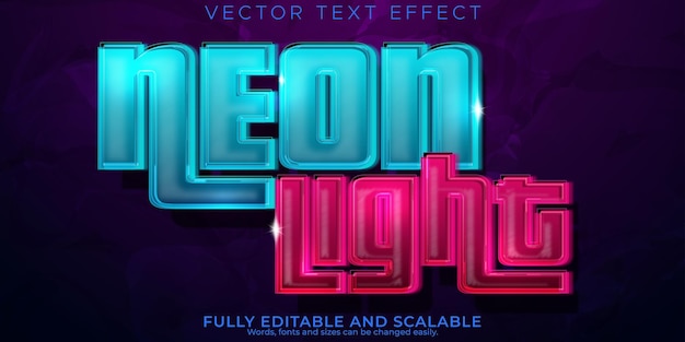 Neonowy Efekt Tekstowy Edytowalny W Stylu Retro I świecącego Tekstu